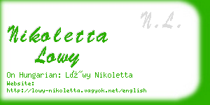 nikoletta lowy business card